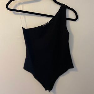 Wild Honey Black One Shoulder Bodysuit